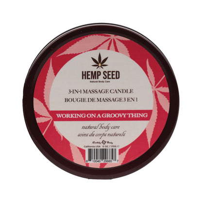 Hemp Seed 3-In-1 Massage Candle - Working On A Groovy Thing (Wild Berries, Night Blooming Jasmine, Warm Amber) - 170 g