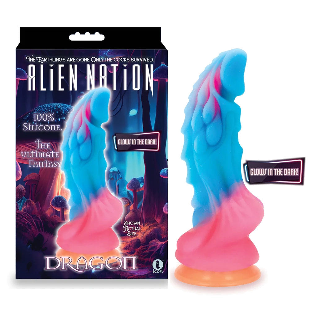 Alien Nation - Glow Dragon - Glow in Dark Rainbow 22.9 cm Fantasy Dong