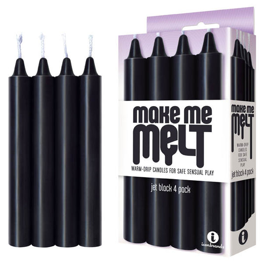 Make Me Melt Drip Candles - Black - Jet Black Drip Candles - 4 Pack