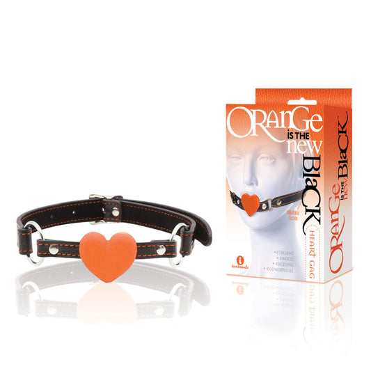 The 9's Orange Is The New Black, Heart Gag - Black/Orange Mouth Restraint