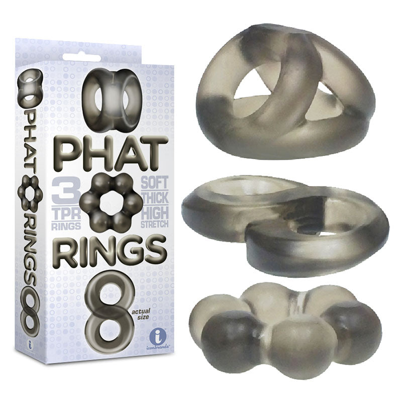 The 9s Phat Rings - Smoke Cock Rings - Set of 3