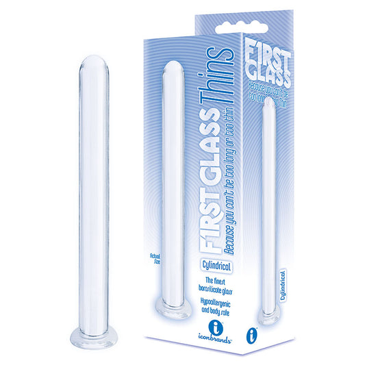 The 9's First Glass Thins, Cylindrical - Clear Glass 17.8 cm Dildo