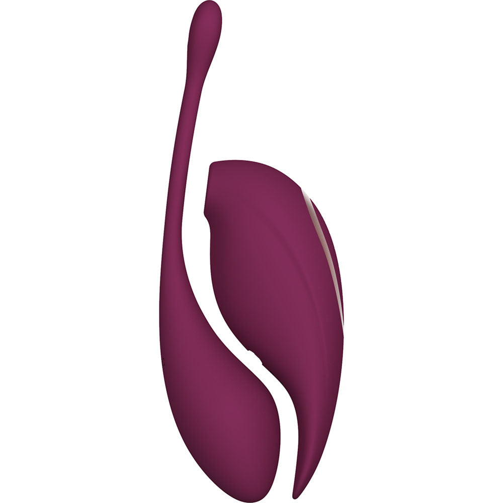 Twitch 2 - Burgundy - Burgundy US Rechargeable Suction Vibrator with Remote Vibrating Egg