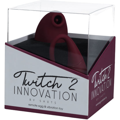 Twitch 2 - Burgundy - Burgundy US Rechargeable Suction Vibrator with Remote Vibrating Egg