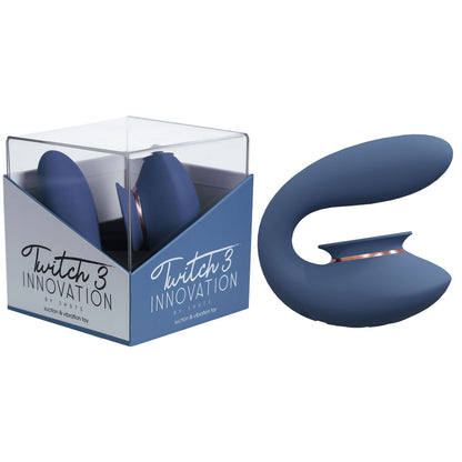 Twitch 3 - Blue/Grey - Blue/Grey USB Rechargeable Suction Vibrator