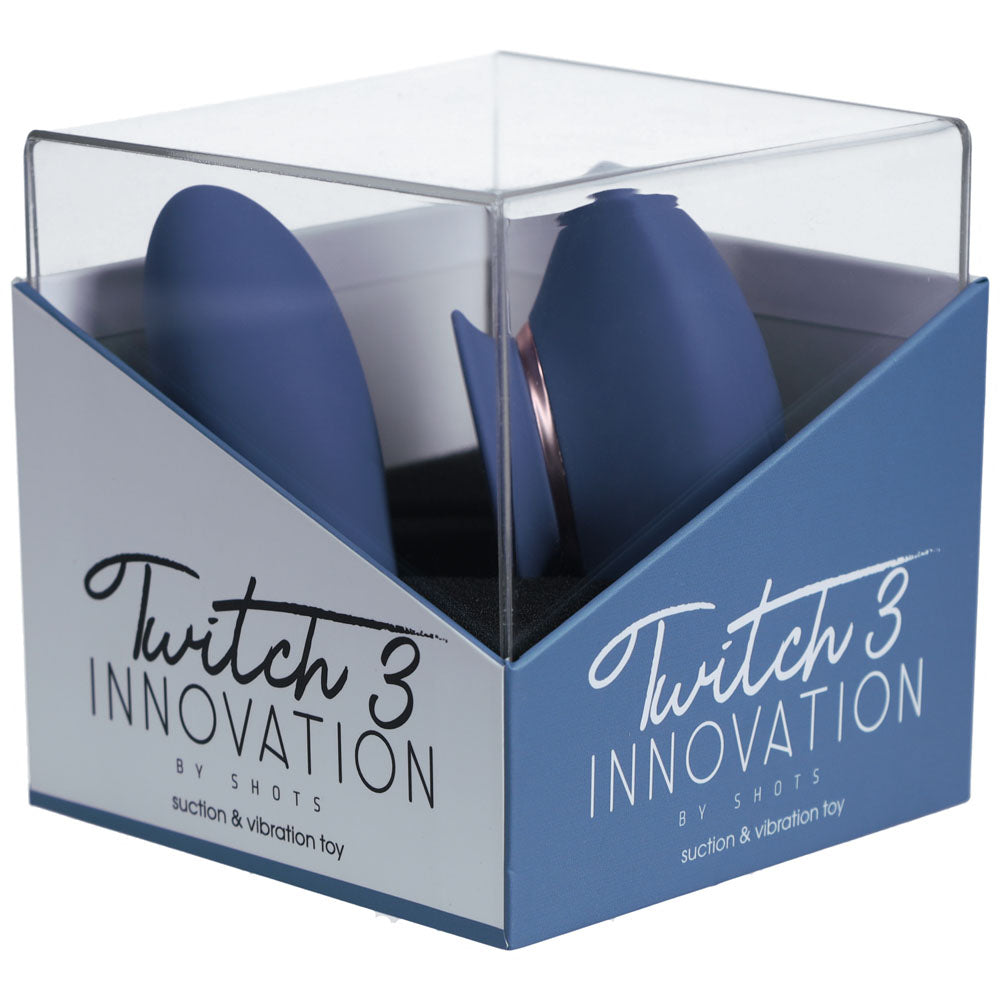 Twitch 3 - Blue/Grey - Blue/Grey USB Rechargeable Suction Vibrator