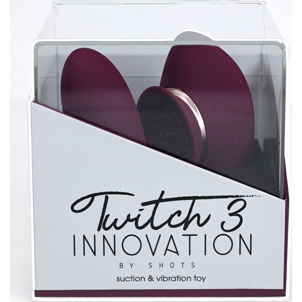 Twitch 3 - Burgundy - Burgundy USB Rechargeable Suction Vibrator