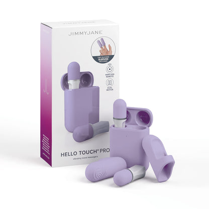 JimmyJane Hello Touch Pro - Purple Vibrating Finger Stimulators with Charging Pod