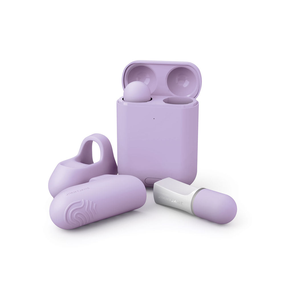 JimmyJane Hello Touch Pro - Purple Vibrating Finger Stimulators with Charging Pod