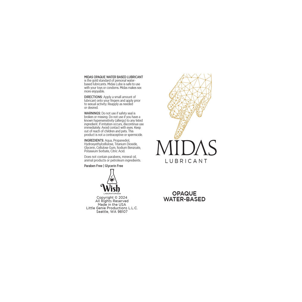 Midas Opaque Water Based Lubricant - 59 ml - Water Based Cum Lube - 59 ml