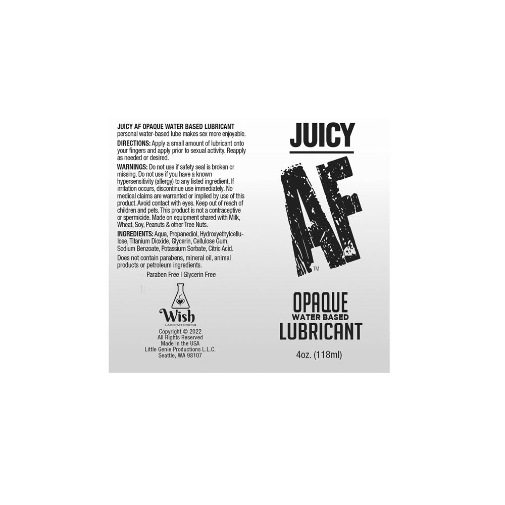 Juciy AF - Waterbased Opaque Lube - 118 ml - Waterbased Cum Lube - 118 ml