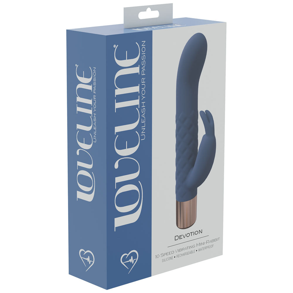 LOVELINE Devotion - Blue - Blue 14.2 cm USB Rechargeable Rabbit Vibrator