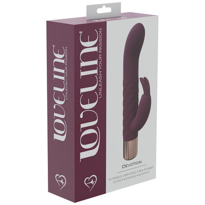 LOVELINE Devotion - Burgundy - Burgundy 14.2 cm USB Rechargeable Rabbit Vibrator