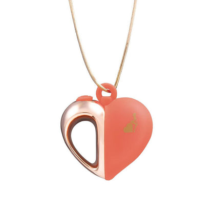 LAPDANCE Heart Pendant Wearable Necklace Vibrator - Pink/Rose Gold USB Rechargeable Necklace Vi