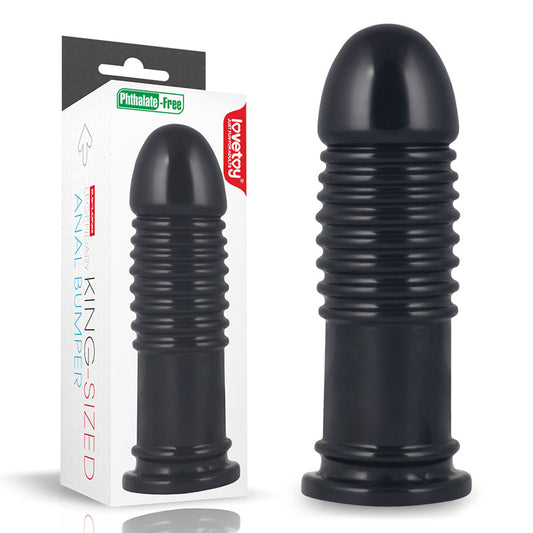 King Sized 8'' Anal Bumper - Black 22.5 cm Mega Butt Plug