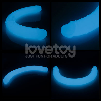 Lumino Play 18.5'' Double Dildo - Glow in the Dark Blue 47 cm Double Dong