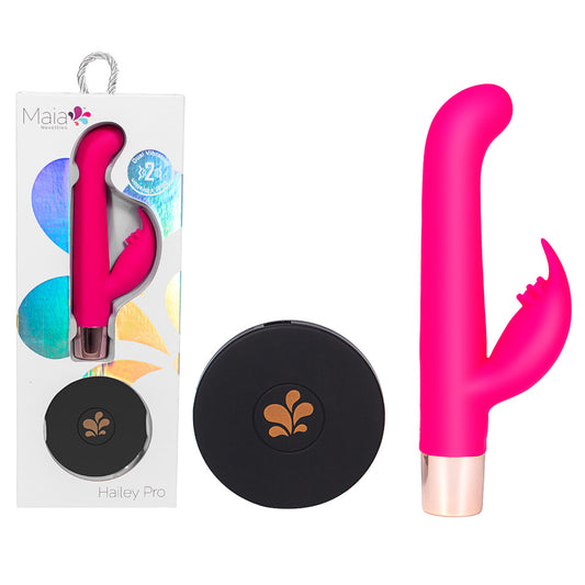 Maia HAILEY PRO - Pink 15.2 cm QI Wireless Rechargeable Rabbit Vibrator