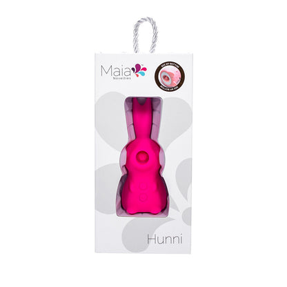 Maia HUNNI - Pink USB Rechargeable Sucking, Licking & Vibrating Stimulator