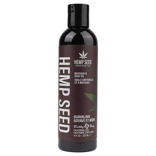 Hemp Seed Massage & Body Oil - Guavalava (Guava & Blackberry) Scented - 237 ml Bottle