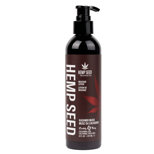 Hemp Seed Massage Lotion - Kashmir Musk (Brandy, Jasmine, Cedarwood Musk) Scented - 237 ml Bottle