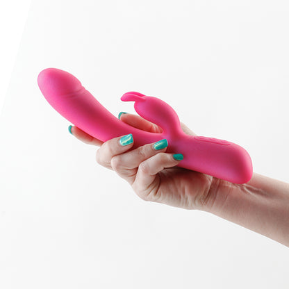 Royals - Divine - Metallic Pink - Metallic Pink 22.2 cm USB Rechargeable Rabbit Vibrator