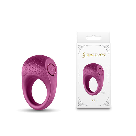 Seduction - Levi - Metallic Burgundy - Metallic Burgundy USB Rechargeable Vibrating Cock Ring