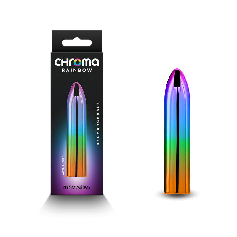 Chroma Rainbow - Medium - Metallic Rainbow 9 cm USB Rechargeable Mini Vibrator