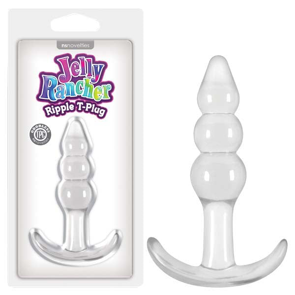 Jelly Rancher Ripple T-Plug - Clear 10.9 cm (4.3) Butt Plug