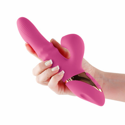 INYA Enamour - Pink - Pink 31.5 cm USB Rechargeable Vibrator with Air Pulse