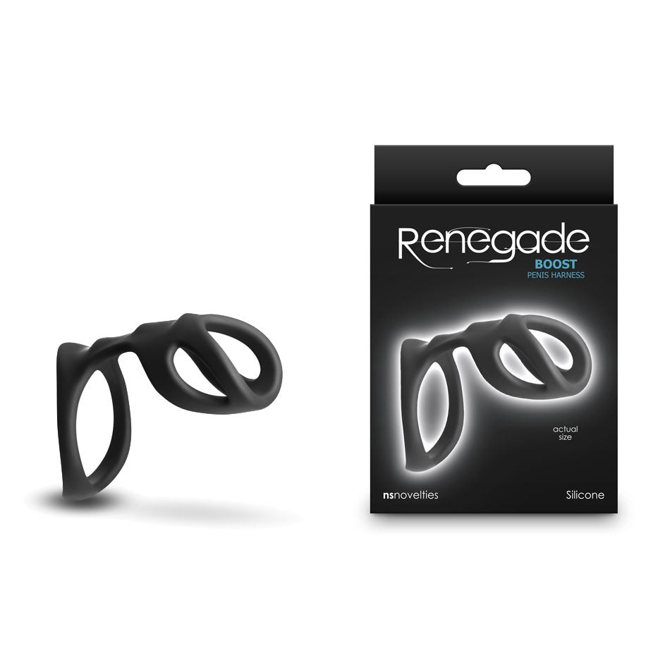 Renegade Boost - Black - Black Penis Harness