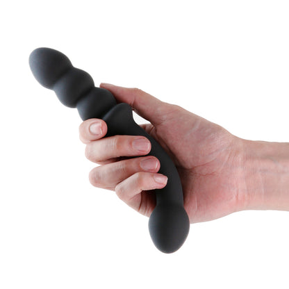 Renegade Duel - Black - Black 21.4 cm USB Rechargeable Vibrating Double Ended Anal Wand