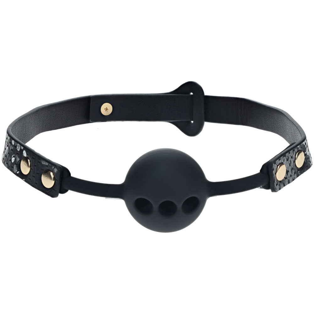 OUCH! Florence Collection - Silicone Ball Gag - Black Breathable Mouth Restraint