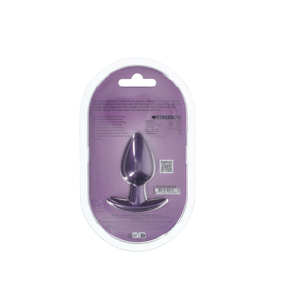 OUCH! Anal Plug - Medium - Metallic Purple - Metallic Purple 7.9 cm Medium Butt Plug