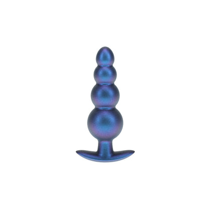 OUCH! Beaded Anal Plug - Metallic Blue - Metallic Blue 11.7 cm Butt Plug