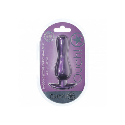 OUCH! Curvy Anal Plug - Metallic Purple - Metallic Purple 11.7 cm Butt Plug