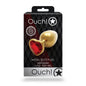 OUCH! Heart Gem Gold Butt Plug - Medium - Gold 8 cm Medium Butt Plug with Heart Gem Base