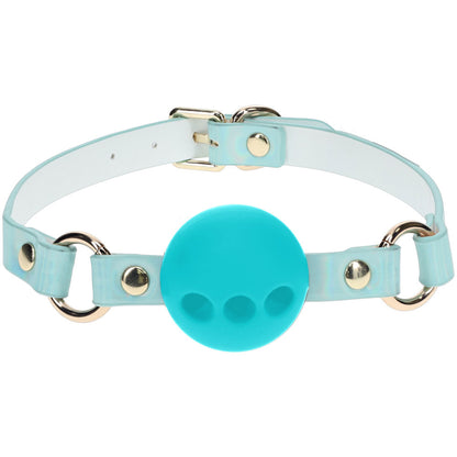 OUCH! Paris Collection - Silicone Ball Gag - Baby Blue Breatheable Mouth Restraint