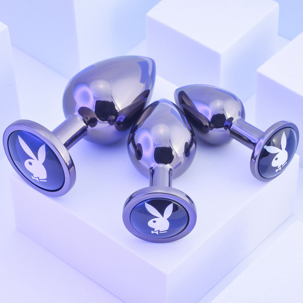 Playboy Pleasure PLEASURE 3 WAYS - Metal Butt Plugs - Set of 3 Sizes