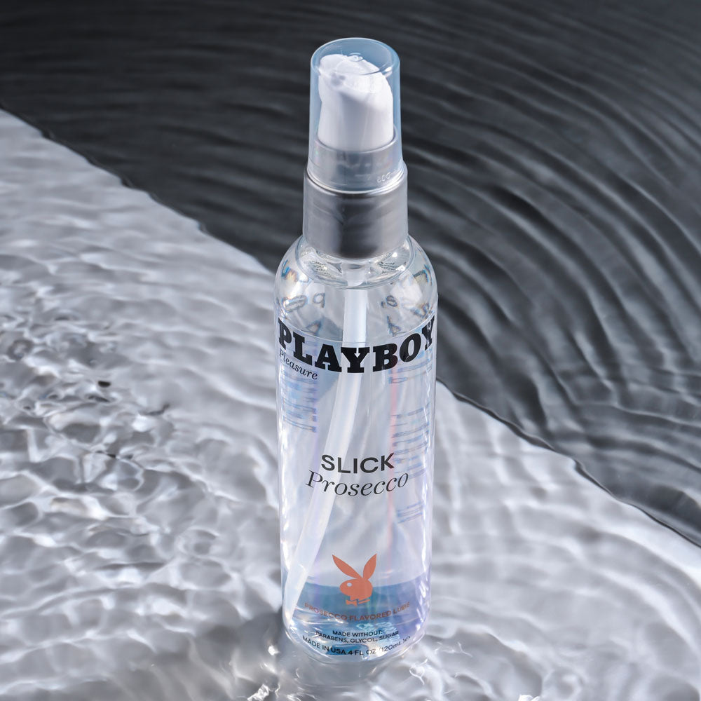 Playboy Pleasure SLICK PROSECCO - 120 ml - Prosecco Flavoured Water Based Lubricant - 120 ml Bottle