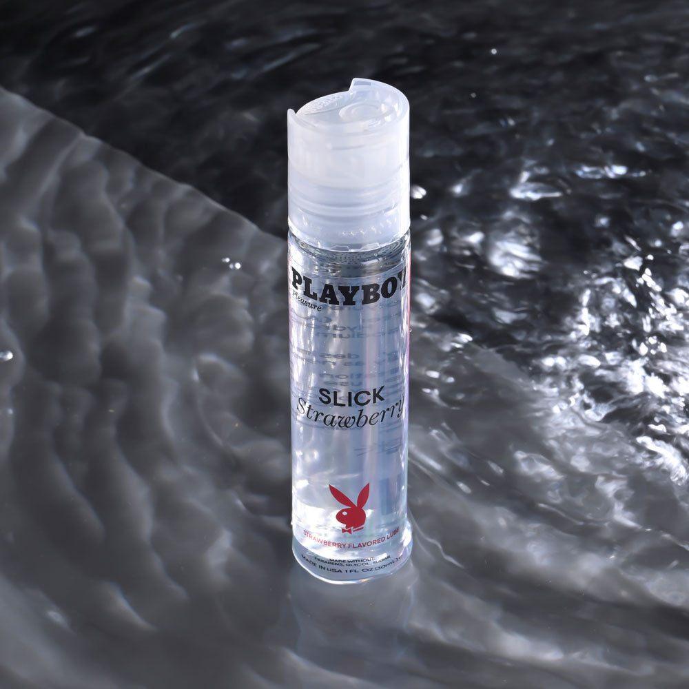 Playboy Pleasure SLICK STRAWBERRY - 30 ml - Strawberry Flavoured Water Based Lubricant - 30 ml Bottle