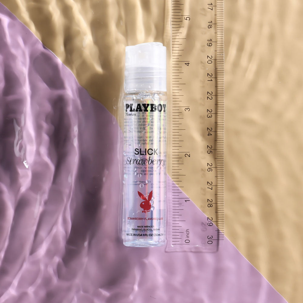 Playboy Pleasure SLICK STRAWBERRY - 30 ml - Strawberry Flavoured Water Based Lubricant - 30 ml Bottle