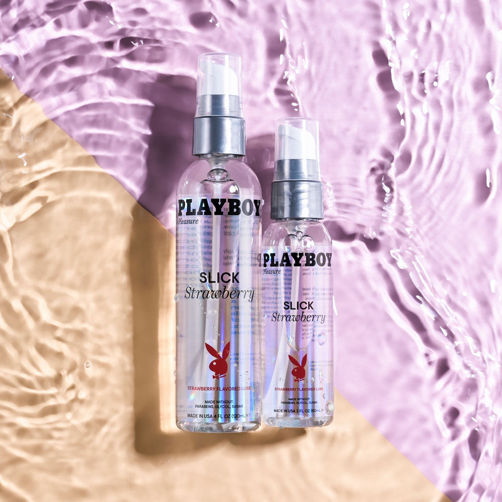 Playboy Pleasure SLICK STRAWBERRY - 60 ml - Strawberry Flavoured Water Based Lubricant - 60 ml Bottle