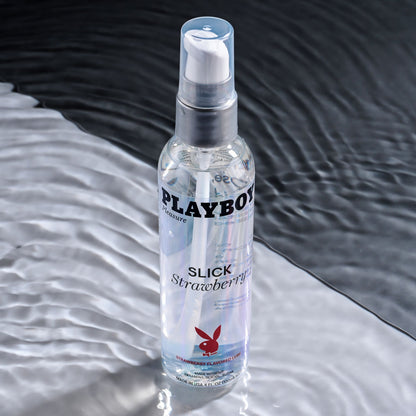 Playboy Pleasure SLICK STRAWBERRY - 120 ml - Strawberry Flavoured Water Based Lubricant - 120 ml Bottle