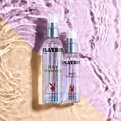 Playboy Pleasure SLICK STRAWBERRY - 120 ml - Strawberry Flavoured Water Based Lubricant - 120 ml Bottle