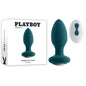 Playboy Pleasure SPINNING TAIL TEASER - Blue 9.7 cm USB Rechargeable Vibrating & Rotating Butt Plug with Wireless Remote