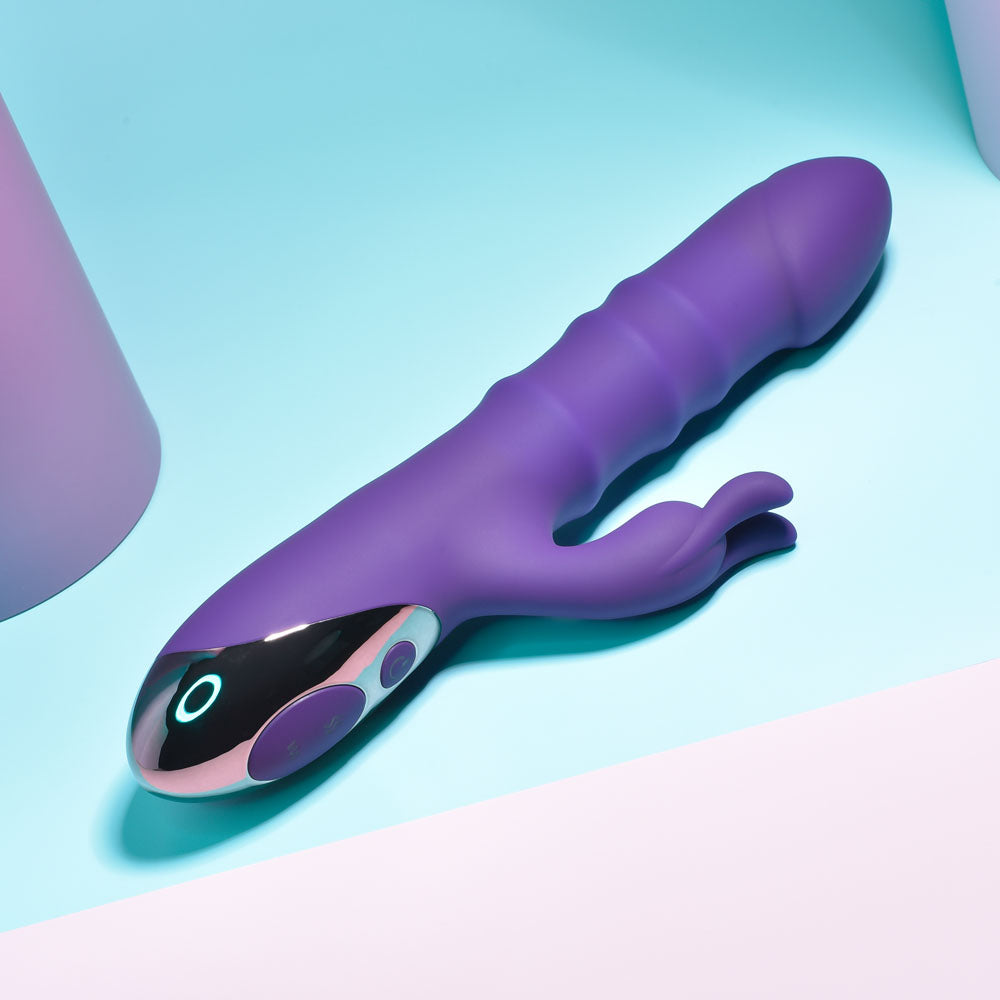 Playboy Pleasure HOP TO IT - Purple 23.5 cm USB Rechargeable Rabbit Vibrator