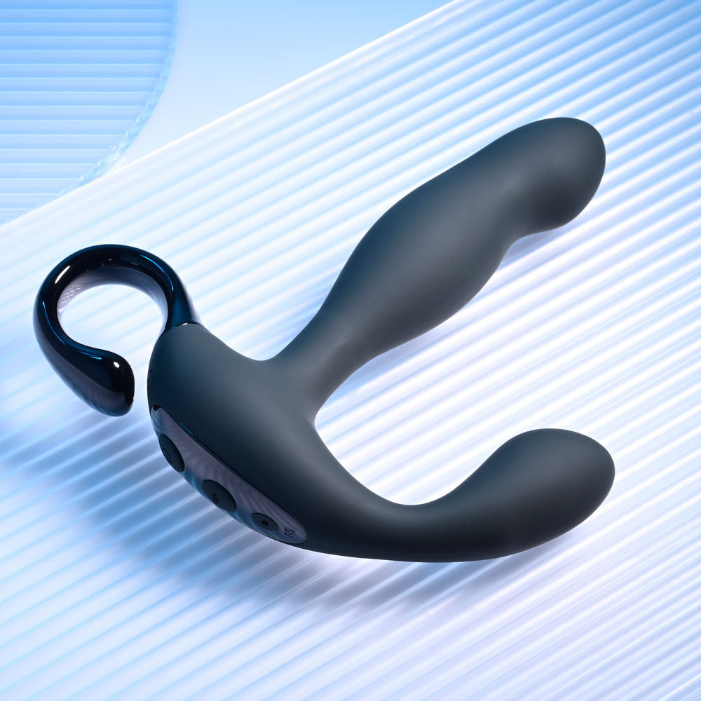 Playboy Pleasure COME HITHER - Black 13.2 cm USB Rechargeable Vibrating Prostate Massager with Wireless Remote Control