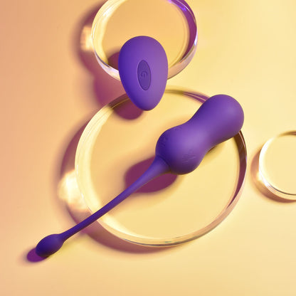 Playboy Pleasure DOUBLE TIME - Purple USB Rechargeable Vibrating Kegel Balls