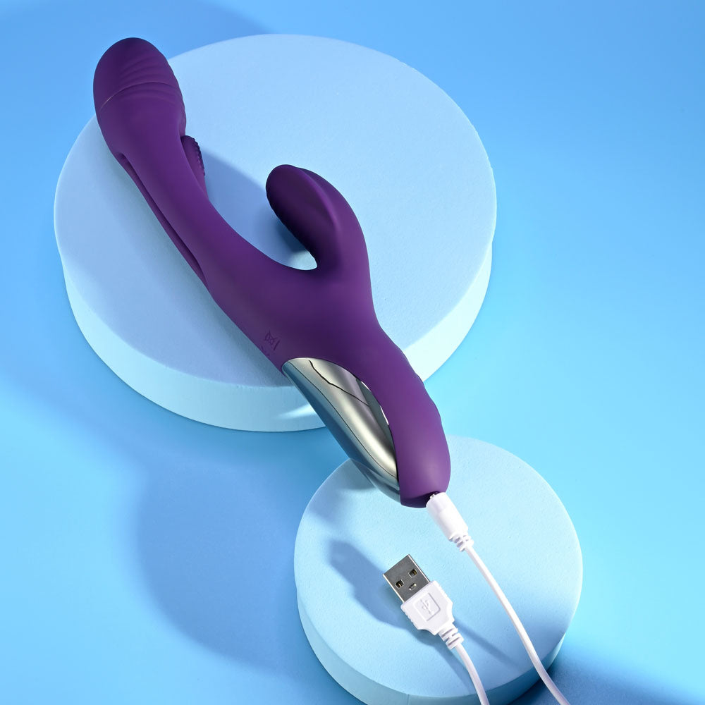 Playboy Pleasure THE THRILL - Purple 24.4 cm USB Rechargeable Rabbit Vibrator