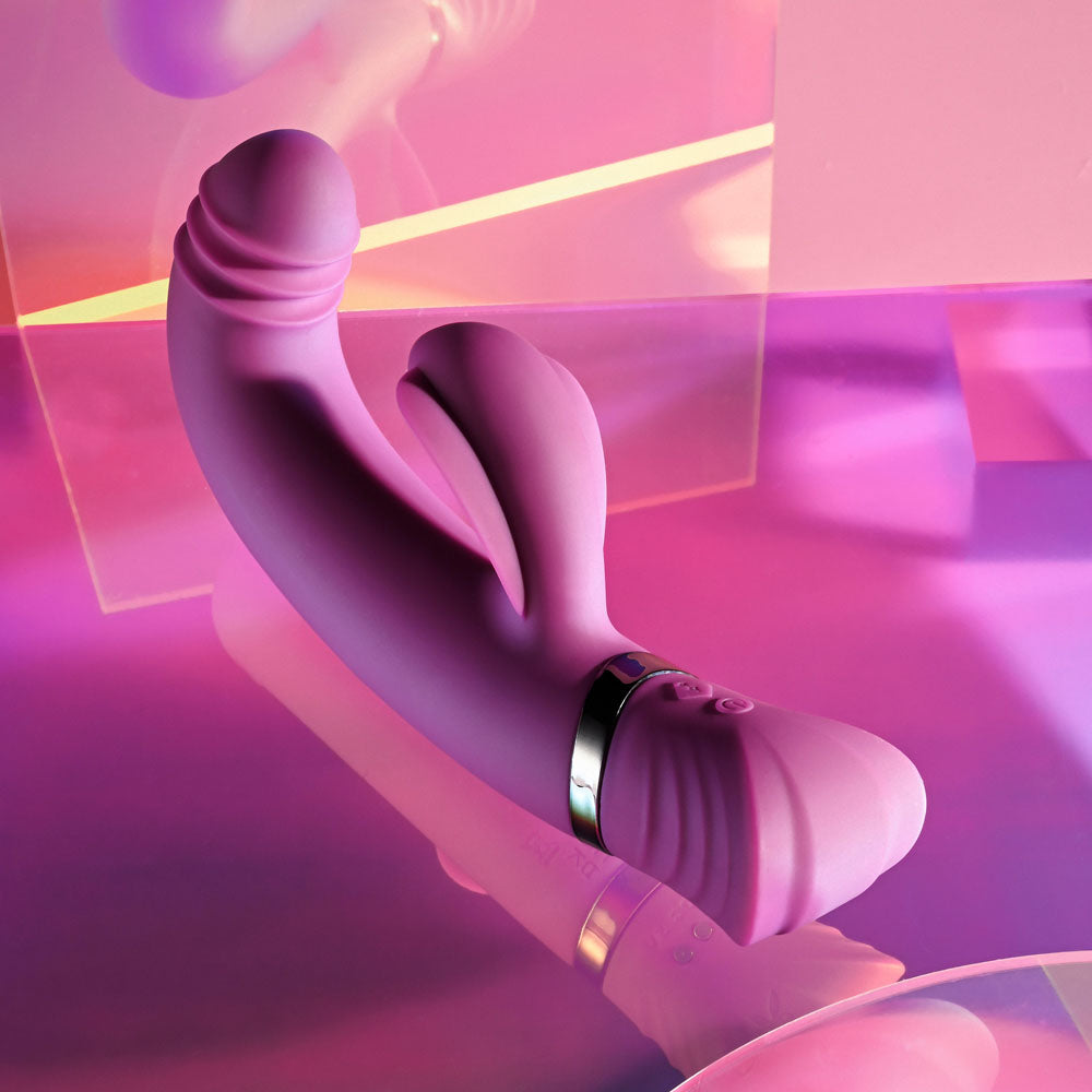 Playboy Pleasure TAP THAT - Purple 16.5 cm USB Rechargebale Rabbit Vibrator